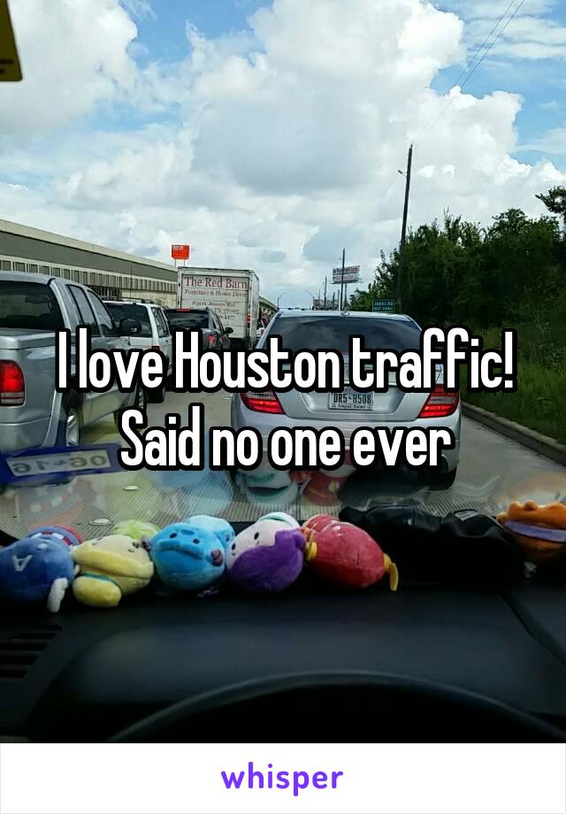 I love Houston traffic!
Said no one ever