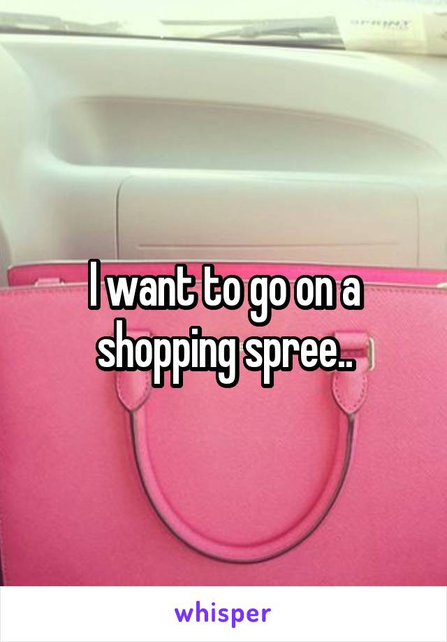 I want to go on a shopping spree..