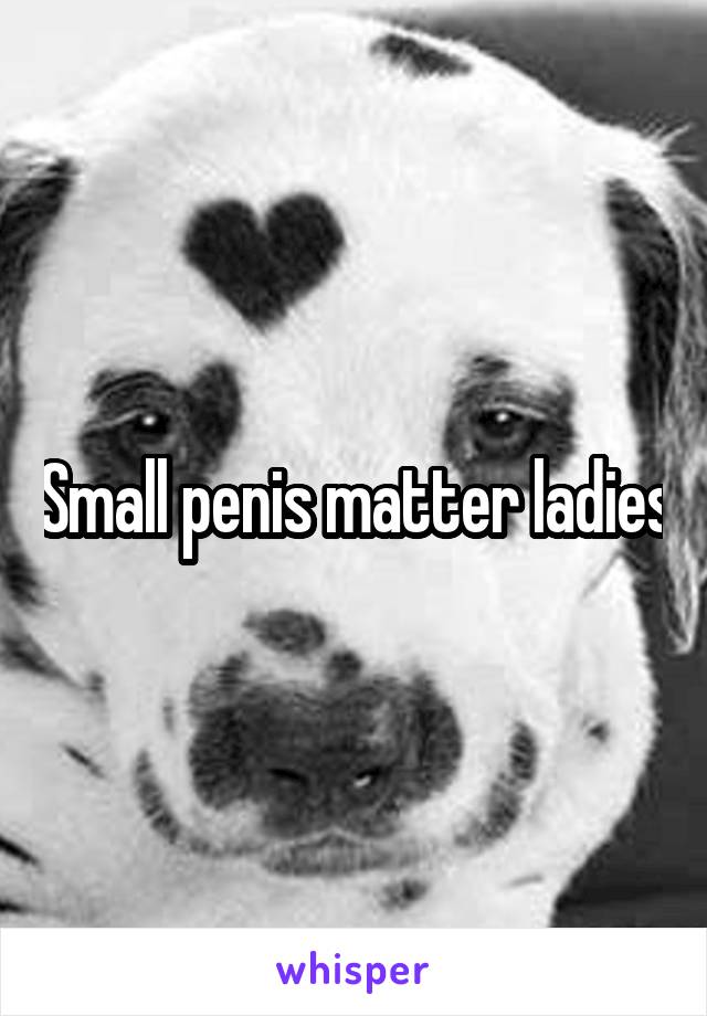 Small penis matter ladies