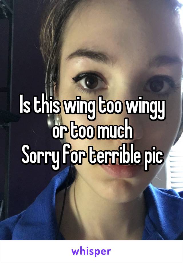 Is this wing too wingy or too much
Sorry for terrible pic