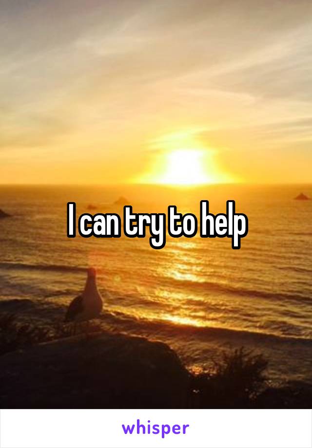 I can try to help