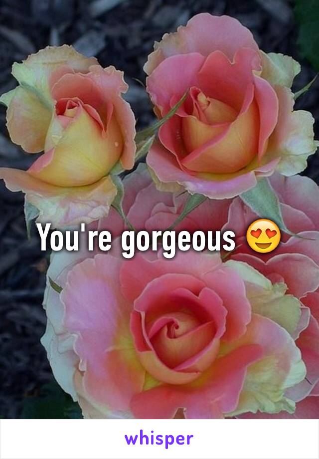 You're gorgeous 😍