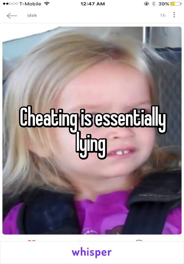 Cheating is essentially lying 