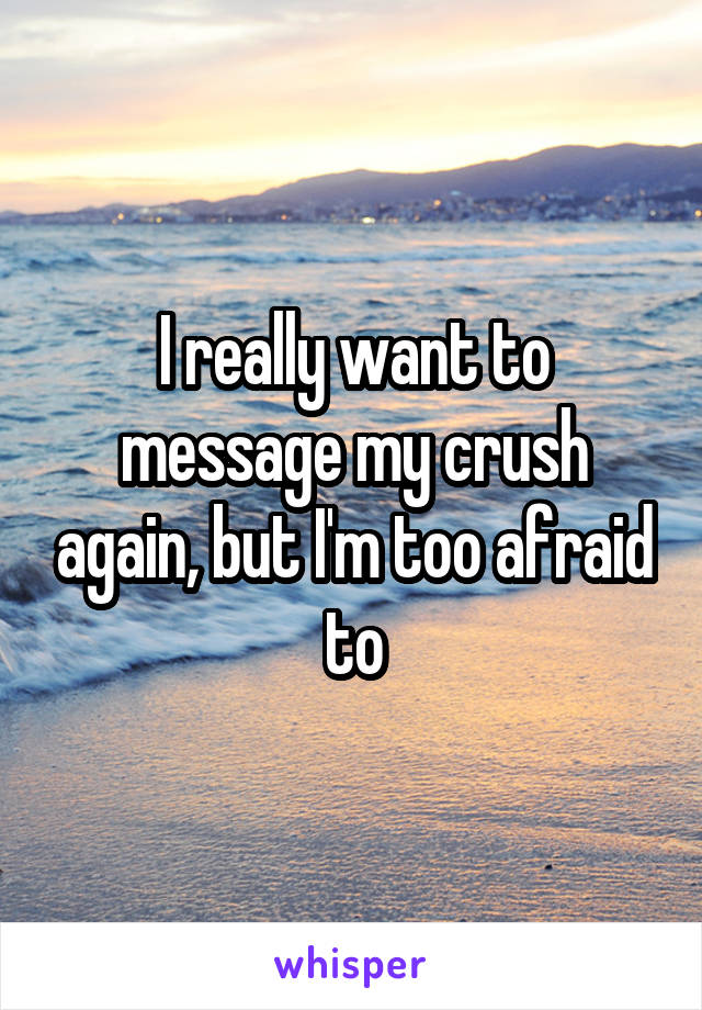 I really want to message my crush again, but I'm too afraid to