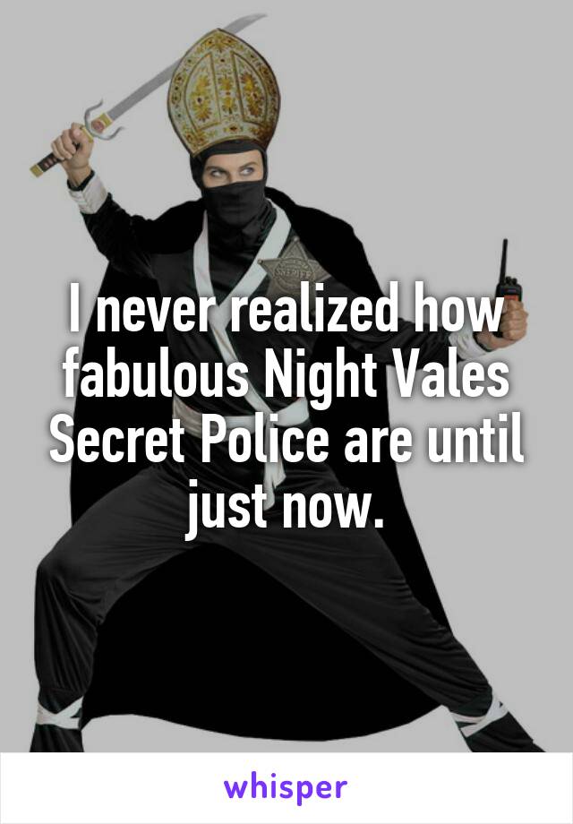 I never realized how fabulous Night Vales Secret Police are until just now.