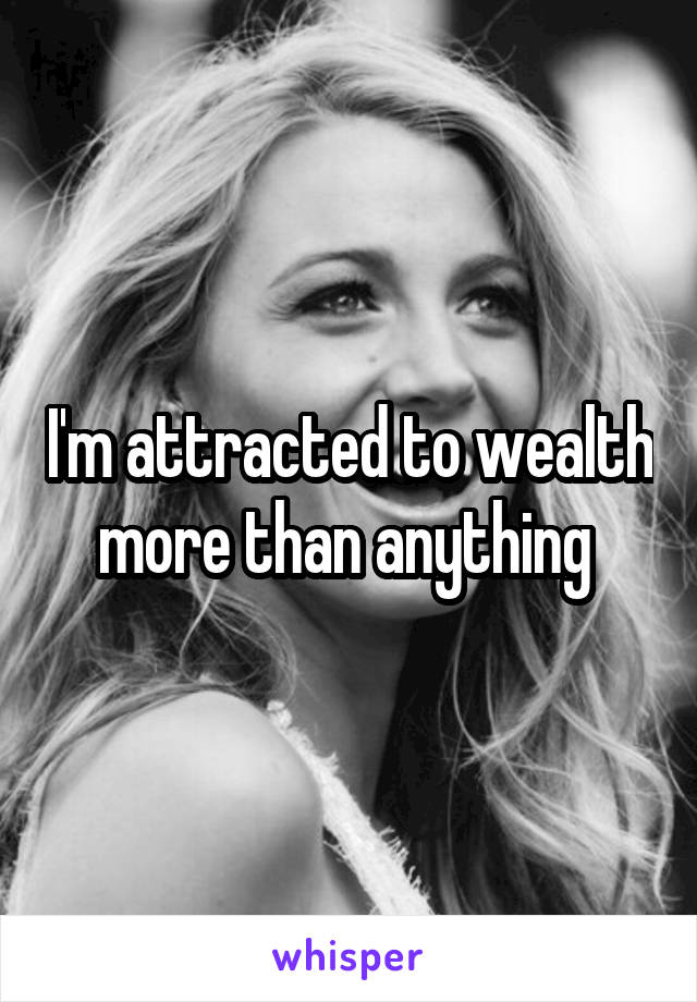 I'm attracted to wealth more than anything 