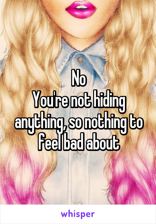 No
You're not hiding anything, so nothing to feel bad about