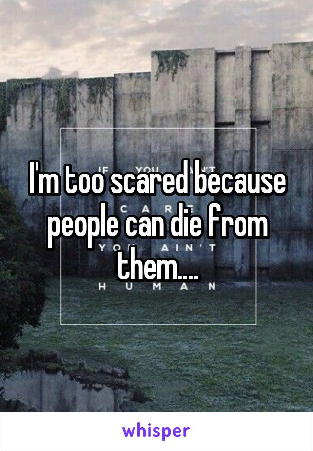 I'm too scared because people can die from them....