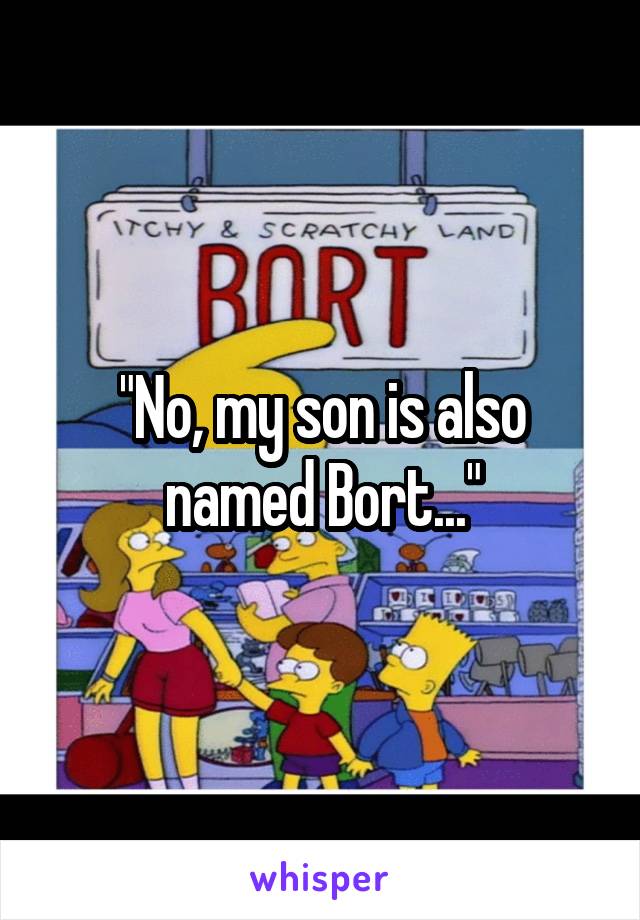 "No, my son is also named Bort..."