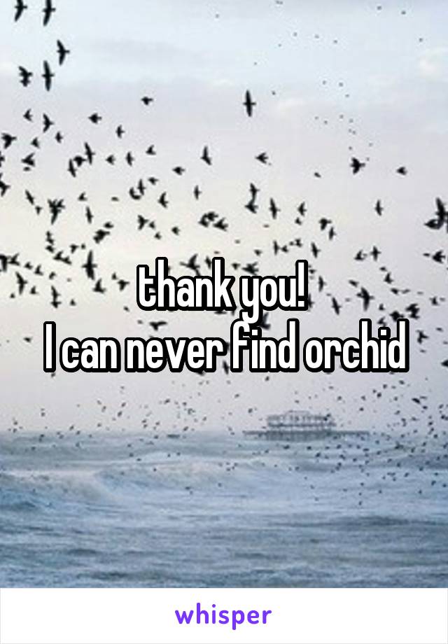 thank you! 
I can never find orchid