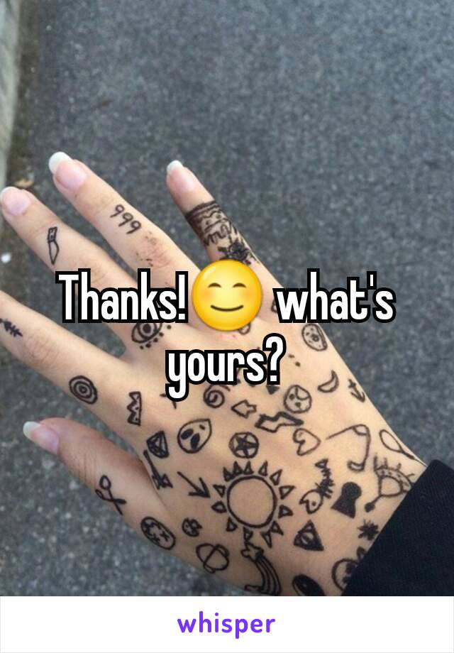 Thanks!😊 what's yours?