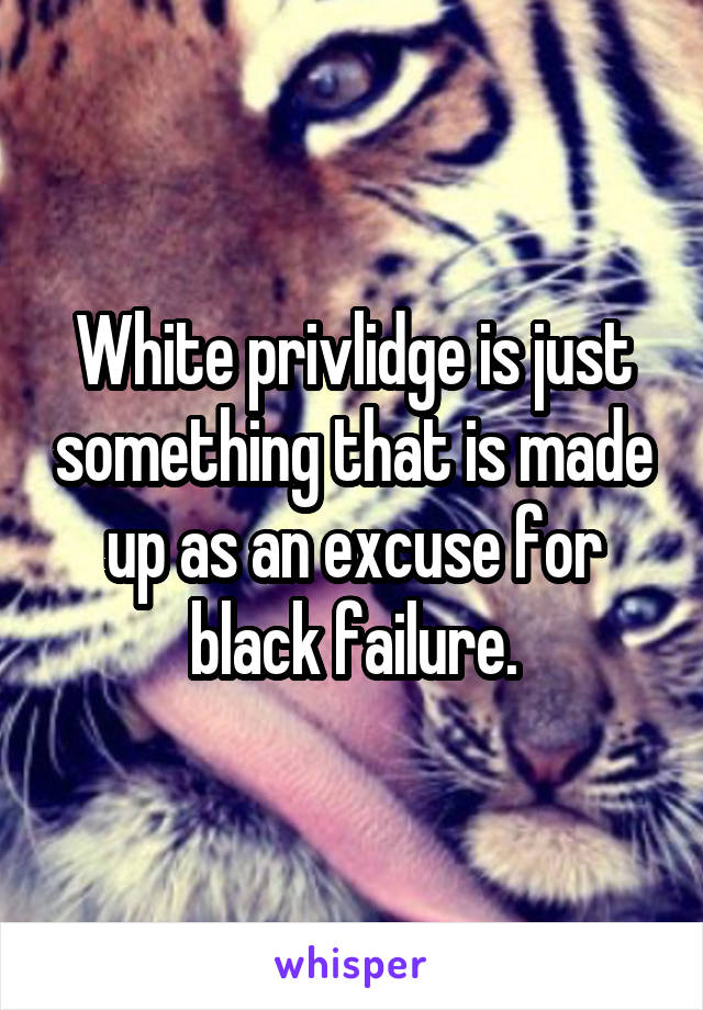White privlidge is just something that is made up as an excuse for black failure.