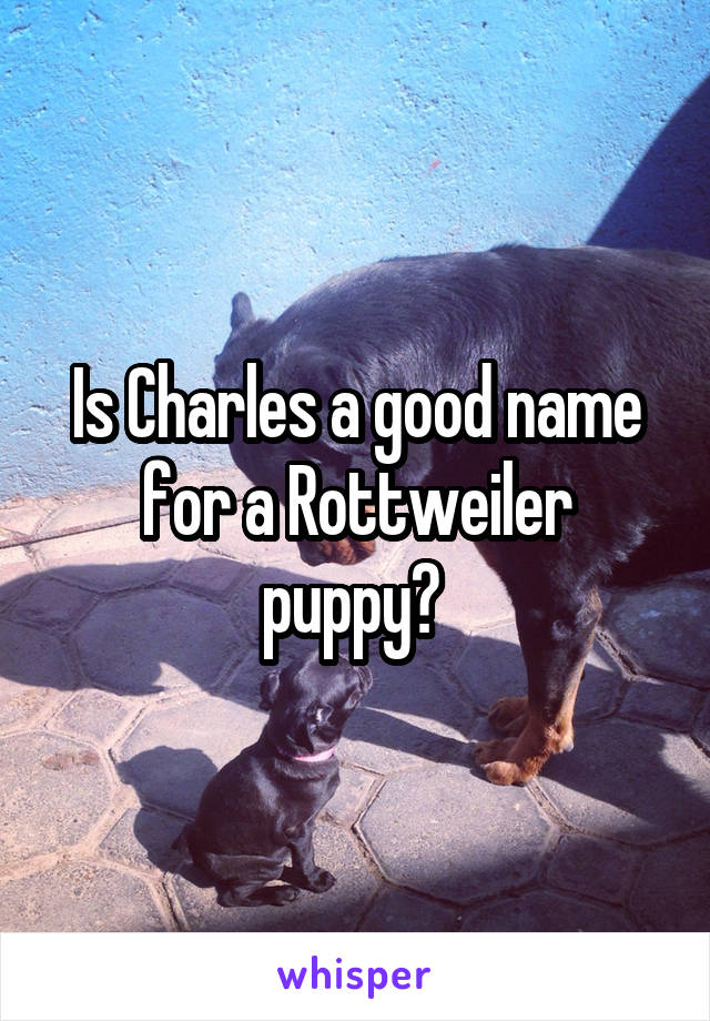 Is Charles a good name for a Rottweiler puppy? 