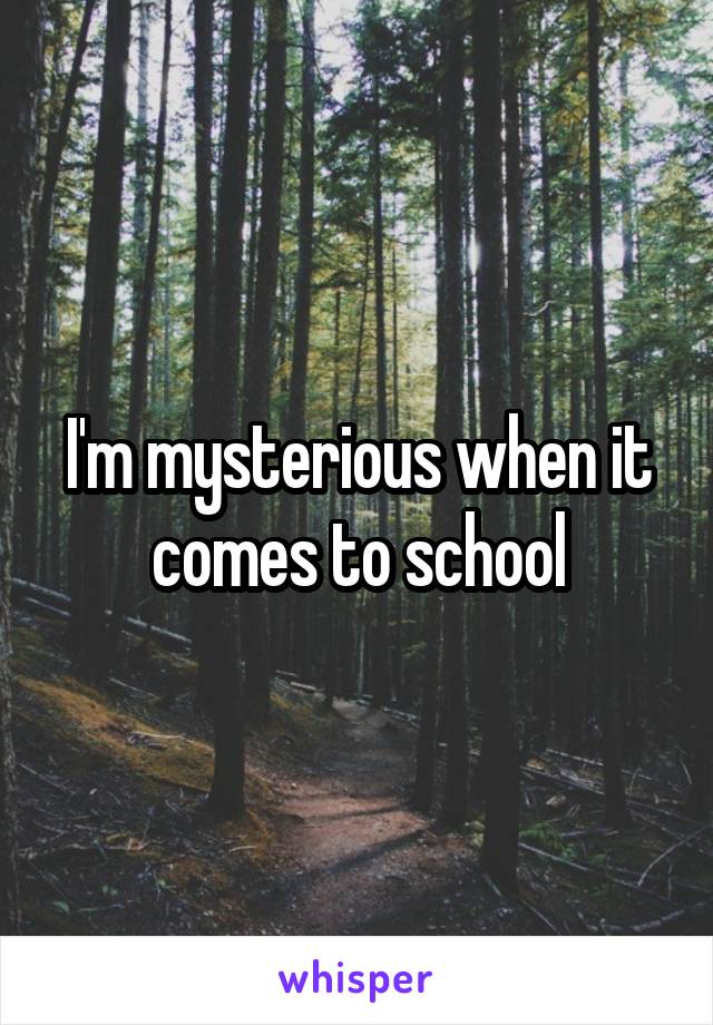 I'm mysterious when it comes to school