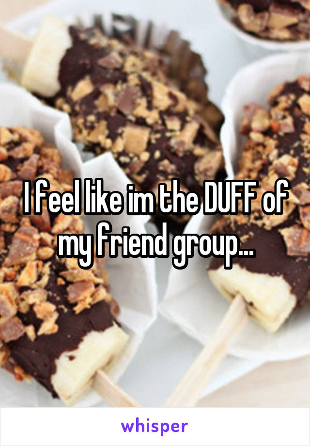 I feel like im the DUFF of my friend group...