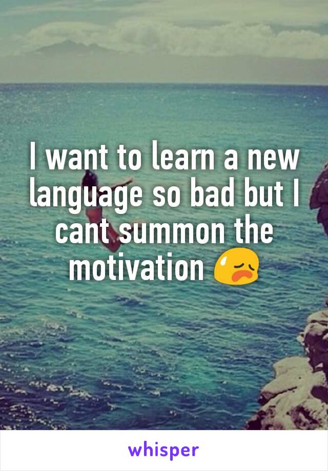 I want to learn a new language so bad but I cant summon the motivation 😥