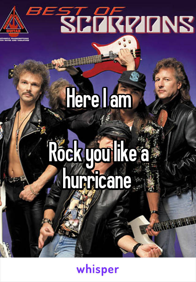 Here I am

Rock you like a hurricane 