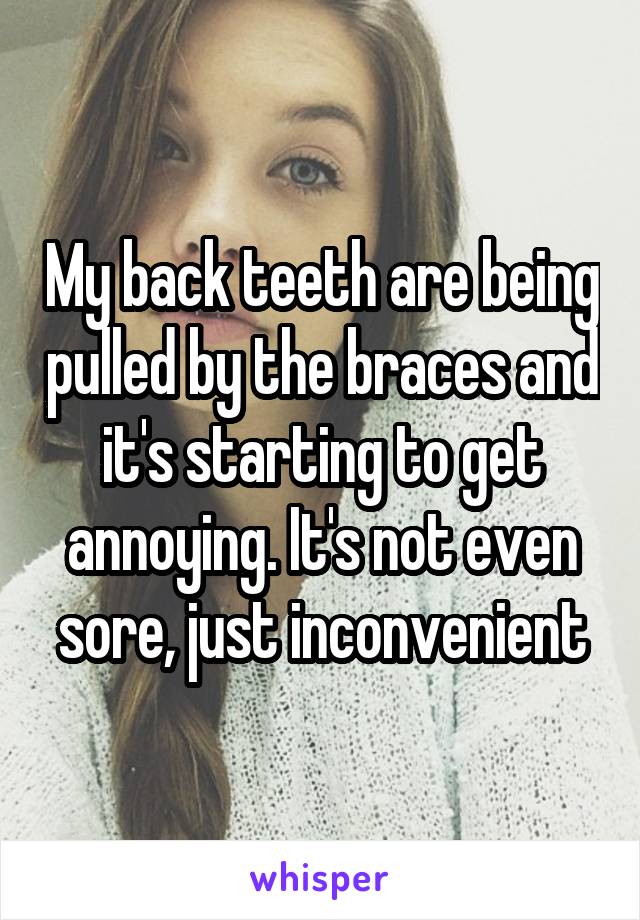 My back teeth are being pulled by the braces and it's starting to get annoying. It's not even sore, just inconvenient