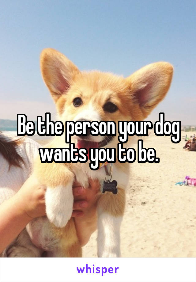 Be the person your dog wants you to be.