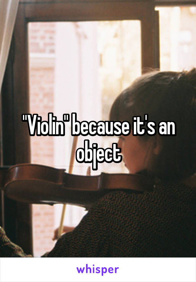 "Violin" because it's an object