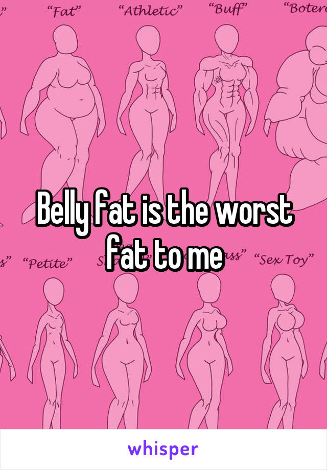 Belly fat is the worst fat to me