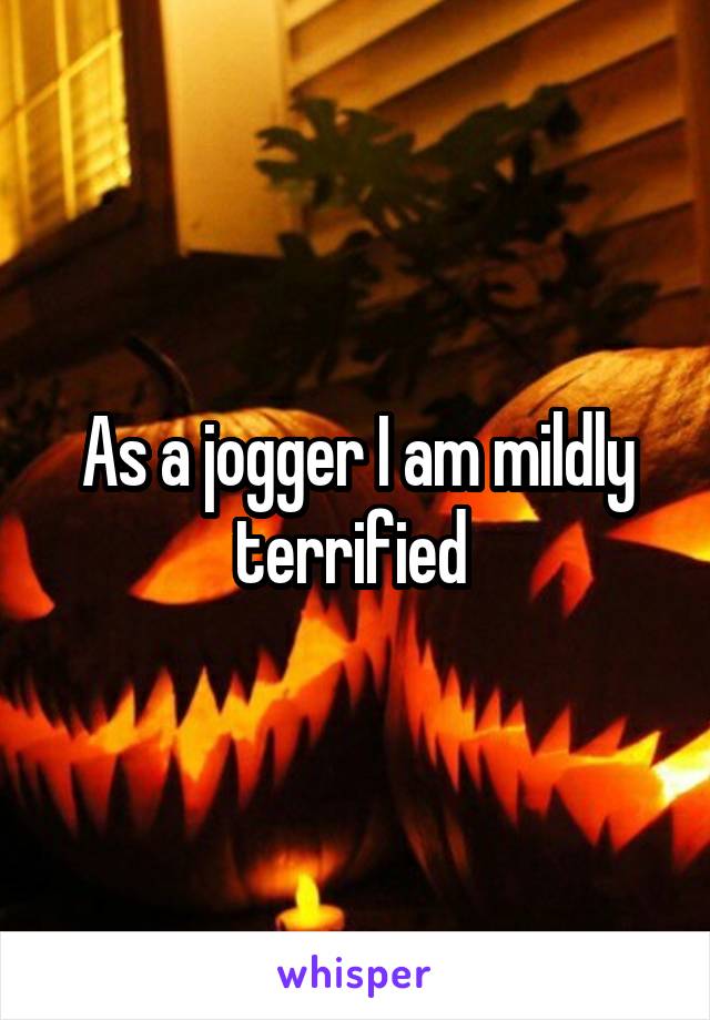 As a jogger I am mildly terrified 