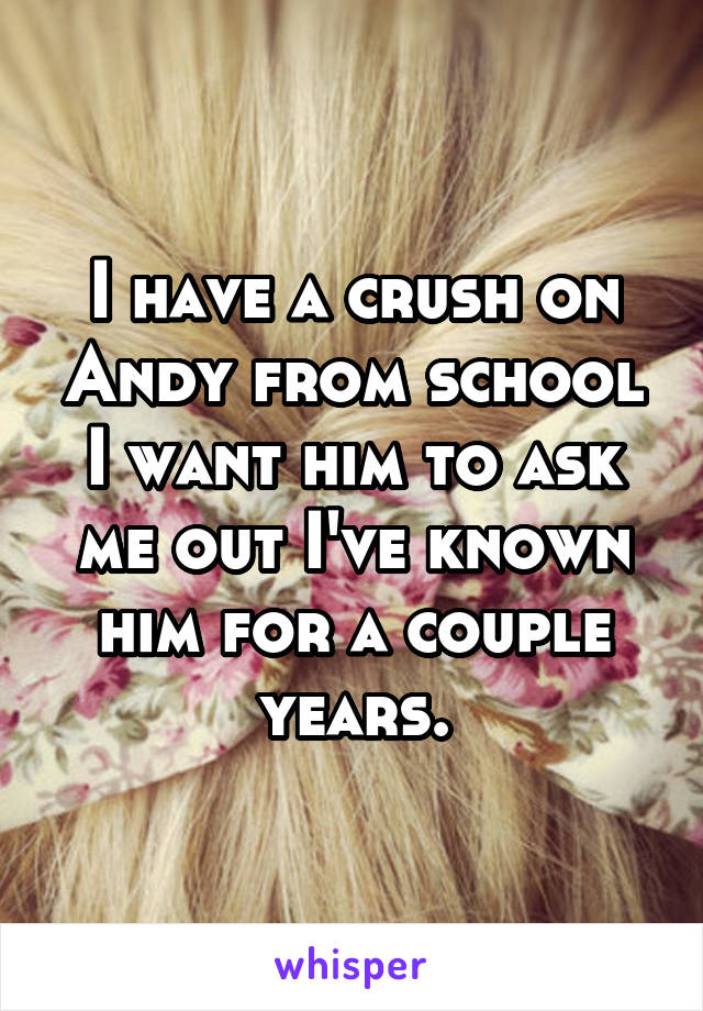 I have a crush on Andy from school I want him to ask me out I've known him for a couple years.