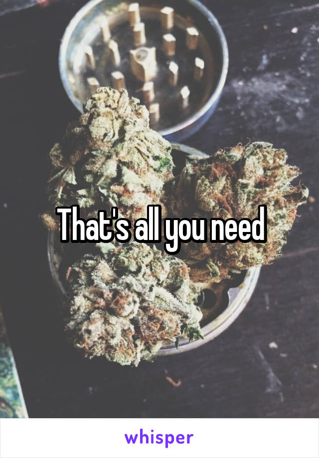 That's all you need