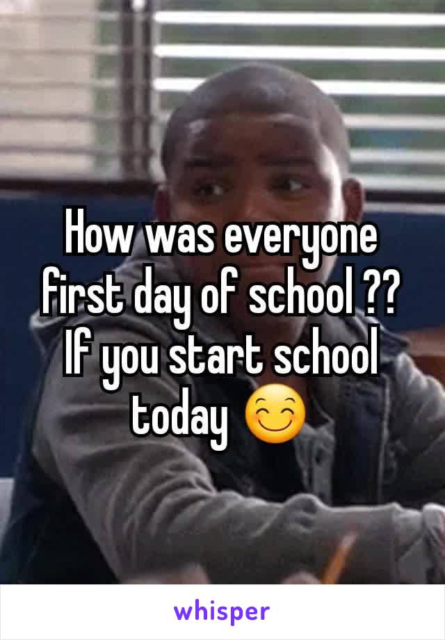 How was everyone first day of school ??
If you start school today 😊