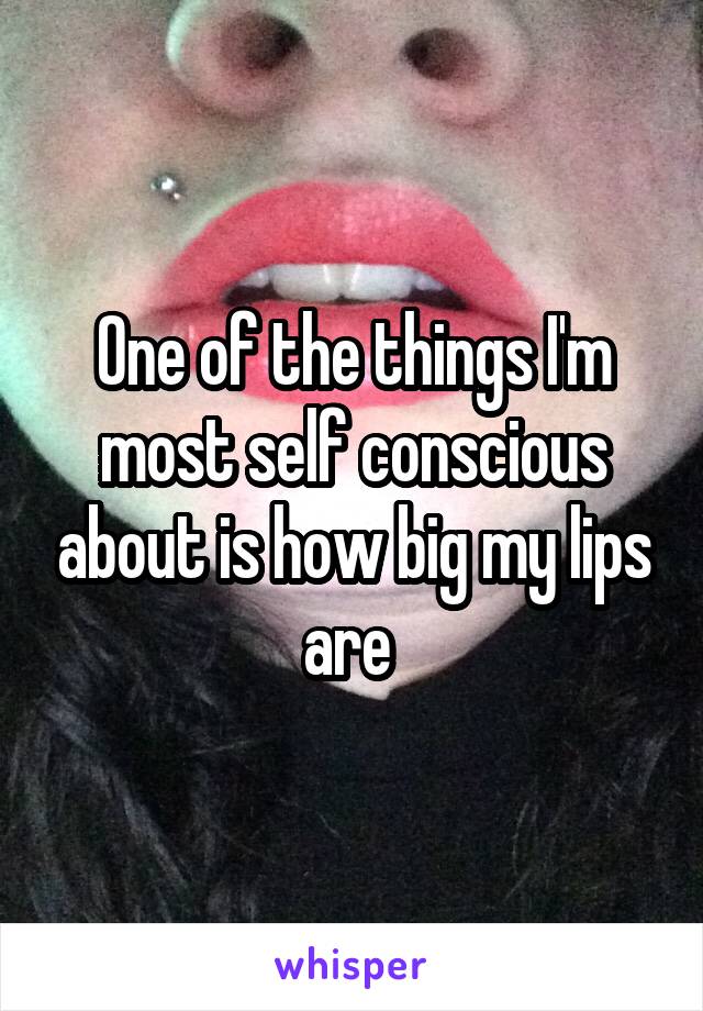 One of the things I'm most self conscious about is how big my lips are 