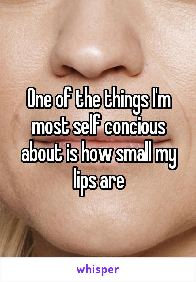 One of the things I'm most self concious about is how small my lips are