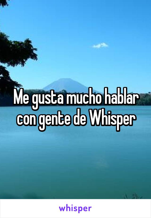 Me gusta mucho hablar con gente de Whisper