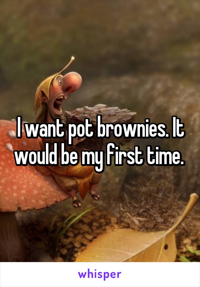 I want pot brownies. It would be my first time. 