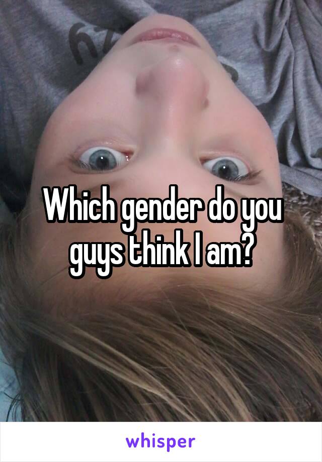 Which gender do you guys think I am?