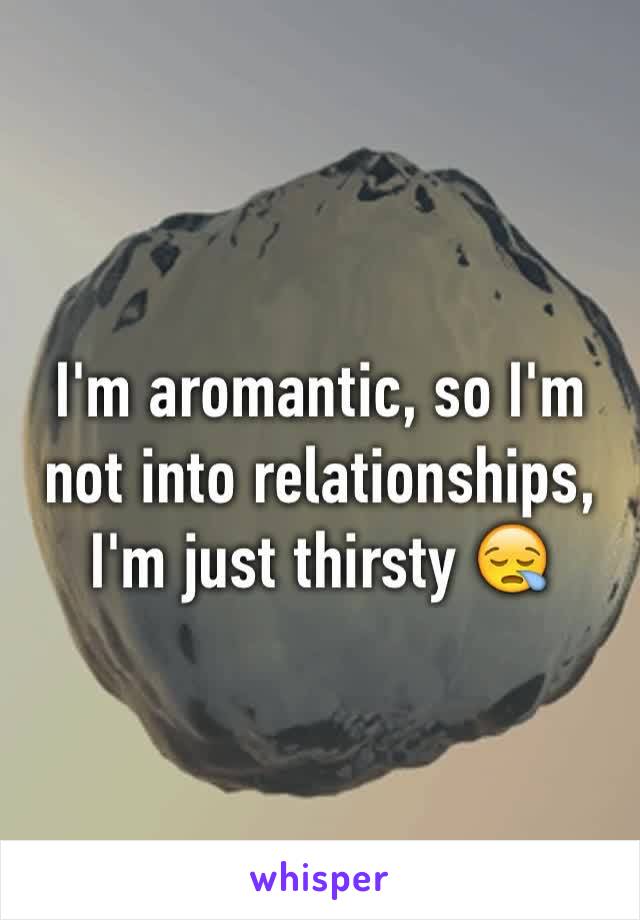 I'm aromantic, so I'm not into relationships, I'm just thirsty 😪