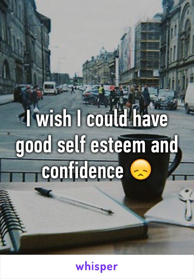 I wish I could have good self esteem and confidence 😞