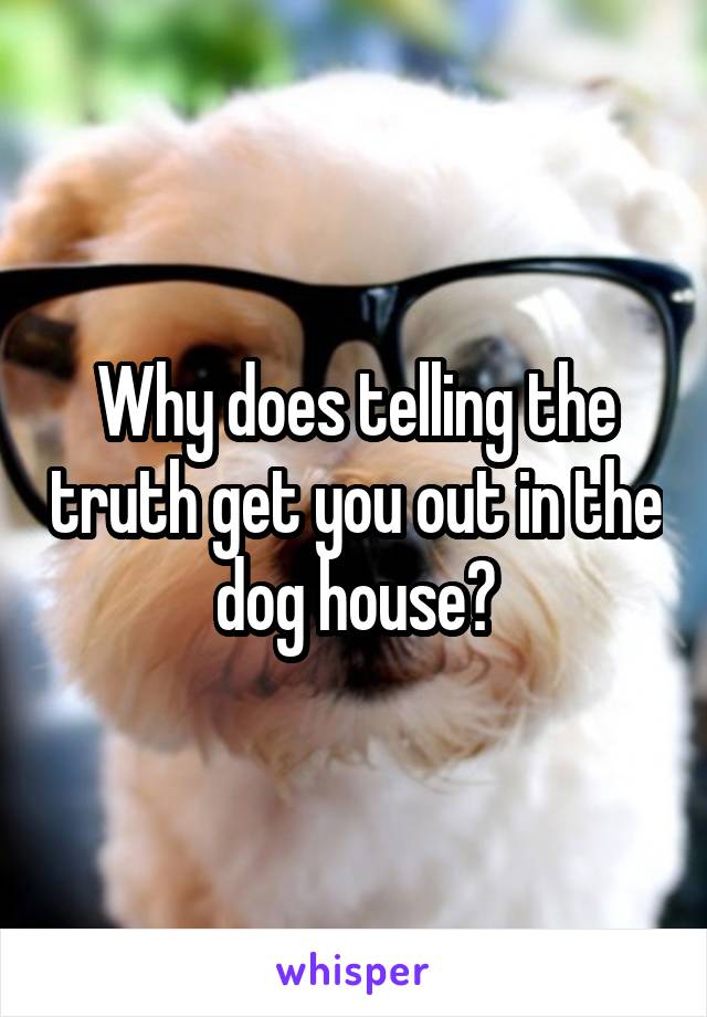 Why does telling the truth get you out in the dog house?