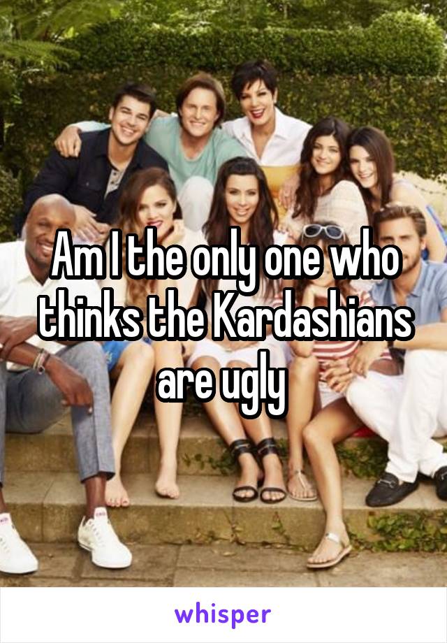 Am I the only one who thinks the Kardashians are ugly 