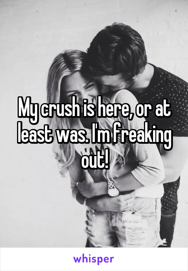 My crush is here, or at least was. I'm freaking out!