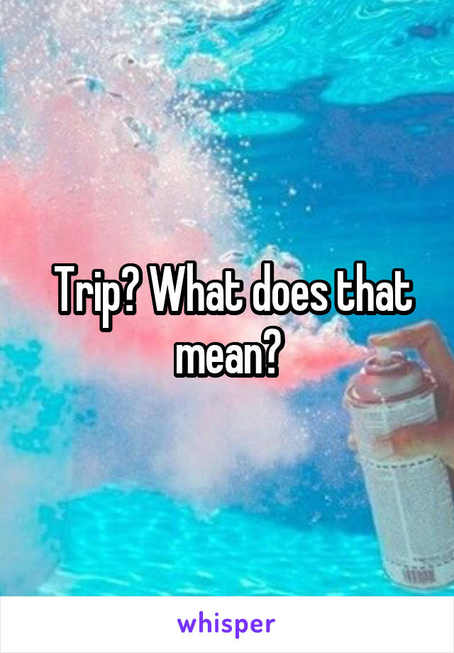  Trip? What does that mean?