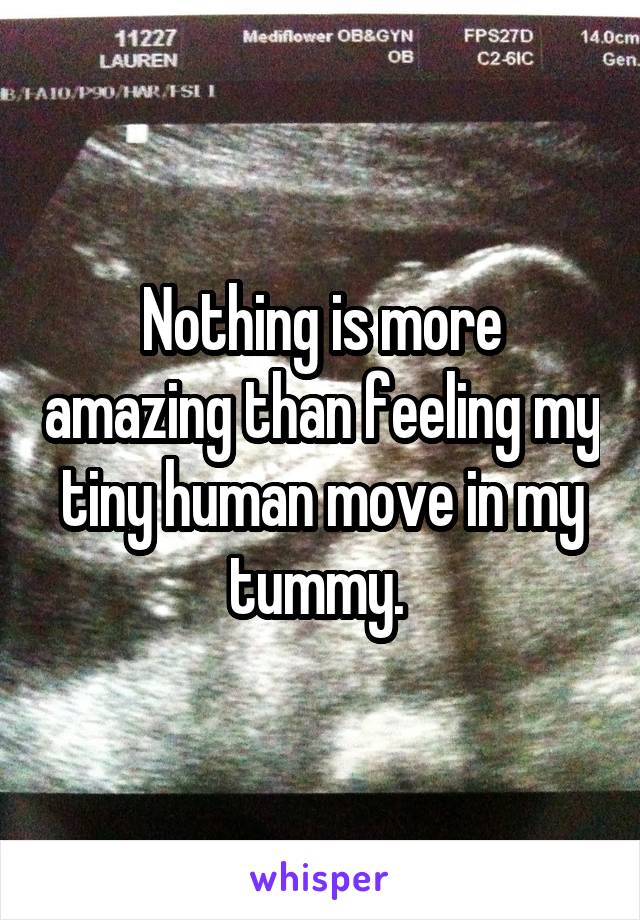 Nothing is more amazing than feeling my tiny human move in my tummy. 