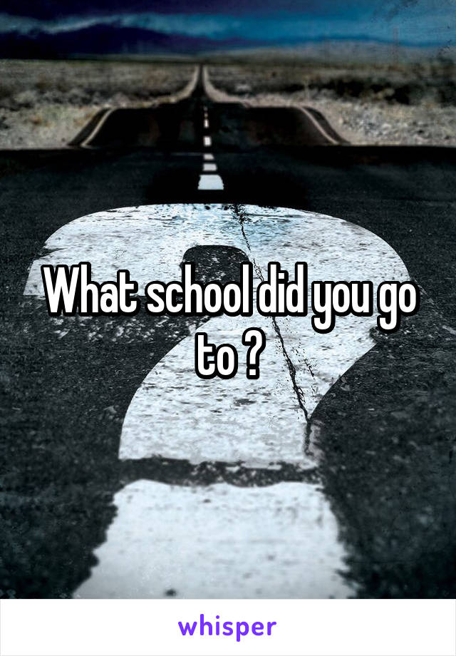 What school did you go to ?