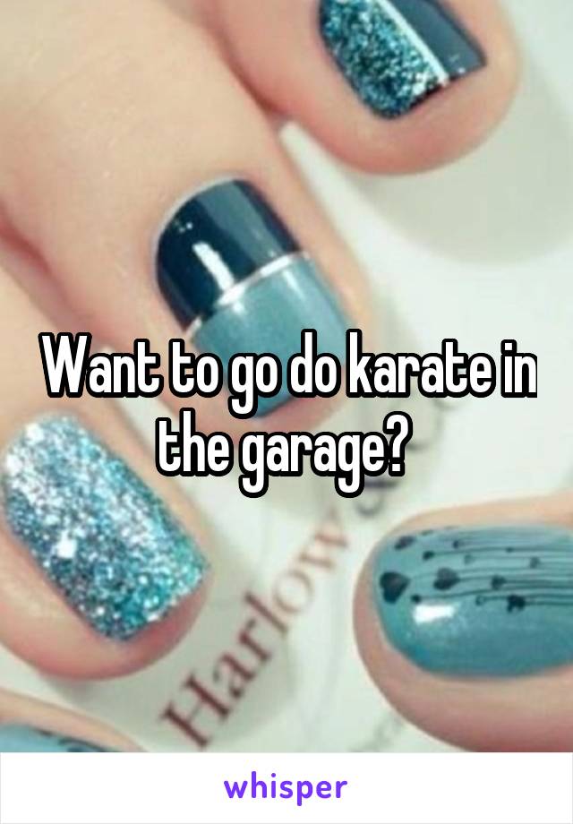 Want to go do karate in the garage? 