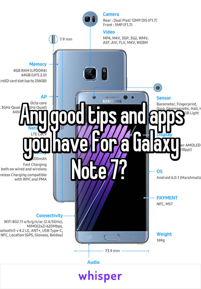 Any good tips and apps you have for a Galaxy Note 7? 