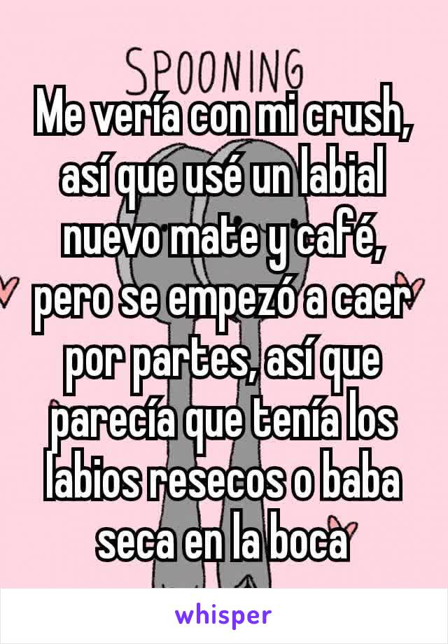 Me vería con mi crush, así que usé un labial nuevo mate y café, pero se empezó a caer por partes, así que parecía que tenía los labios resecos o baba seca en la boca