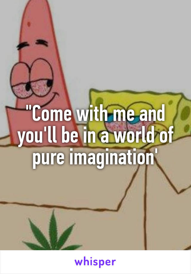 "Come with me and you'll be in a world of pure imagination'