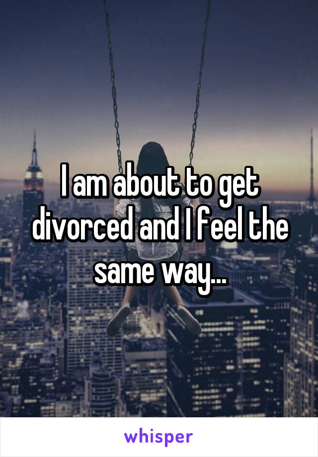 I am about to get divorced and I feel the same way...