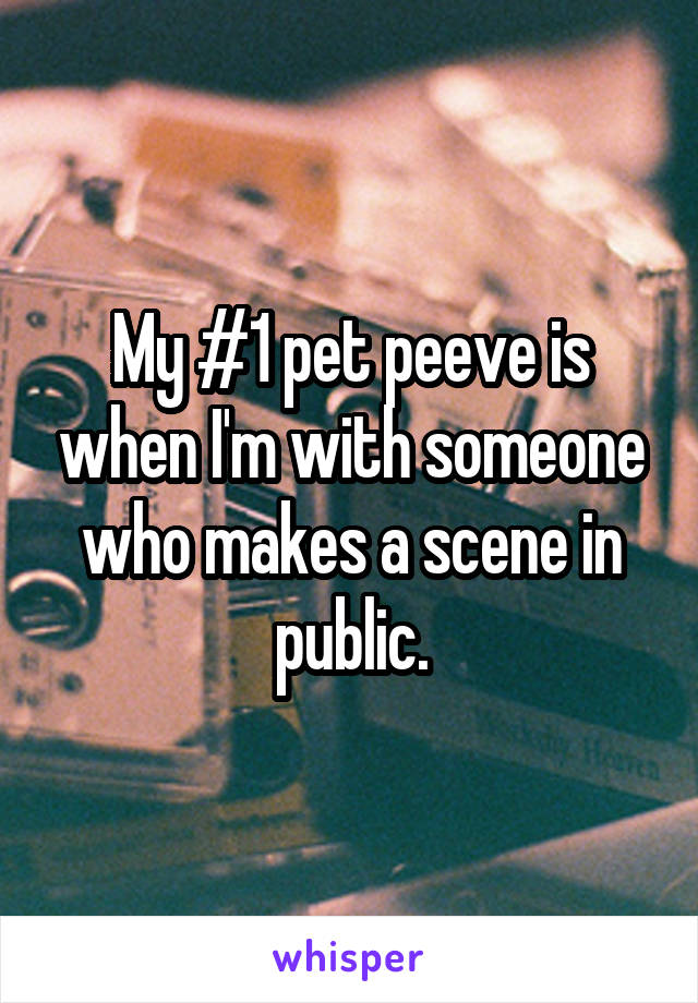 My #1 pet peeve is when I'm with someone who makes a scene in public.