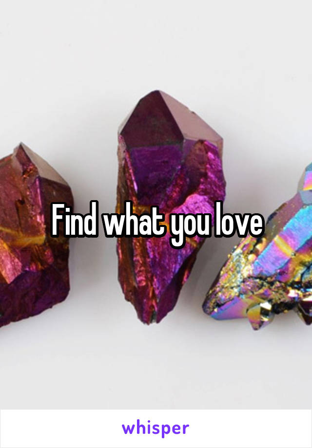 Find what you love