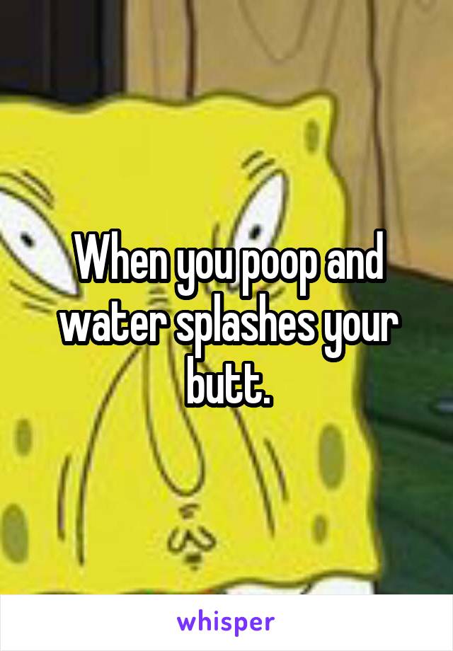 When you poop and water splashes your butt.